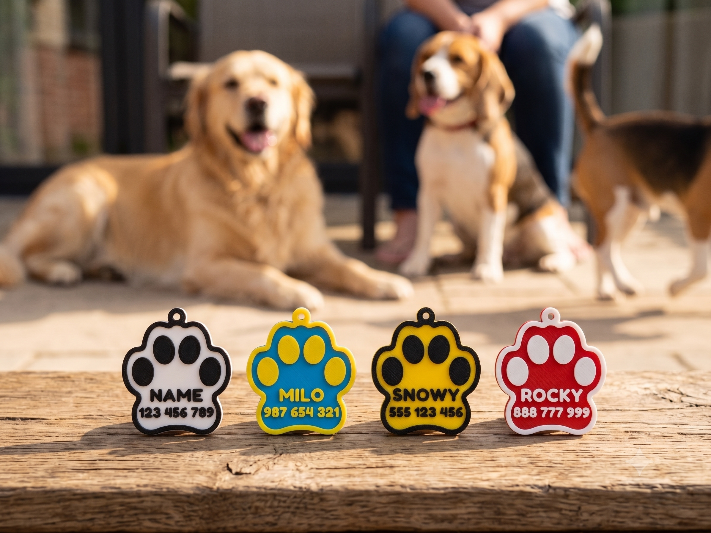 Placa de Identificação Personalizada Patinha Premium – Segurança com Estilo na Eixo YZ 3D