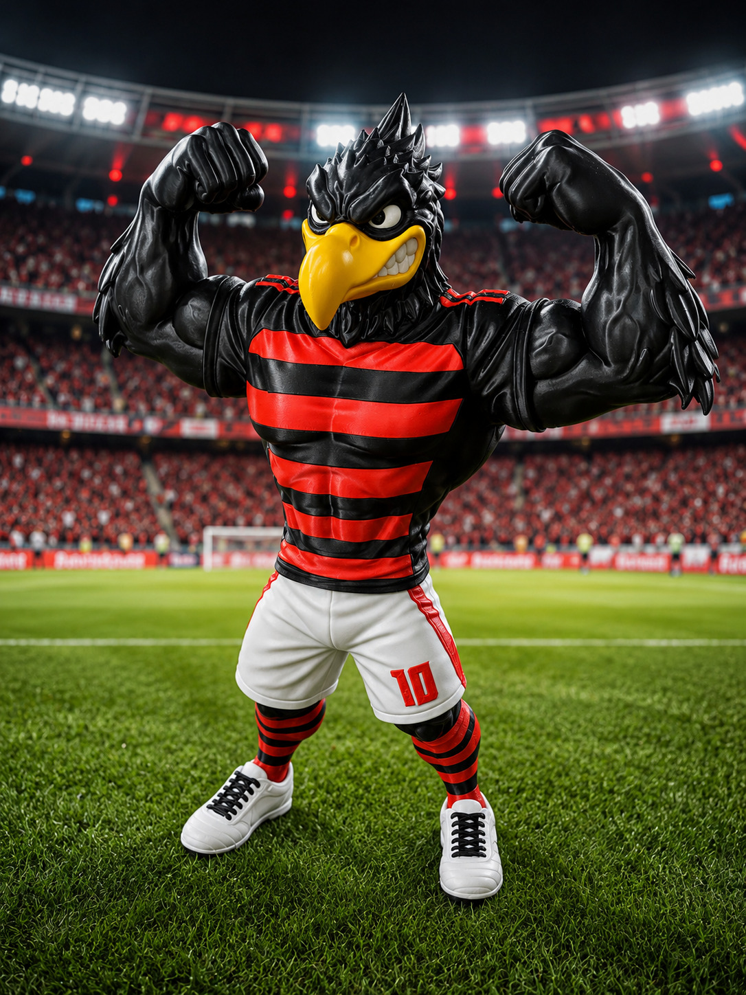 Estátua Águia Musculosa Decorativa em Impressão 3D | Boneco Colecionável de Futebol