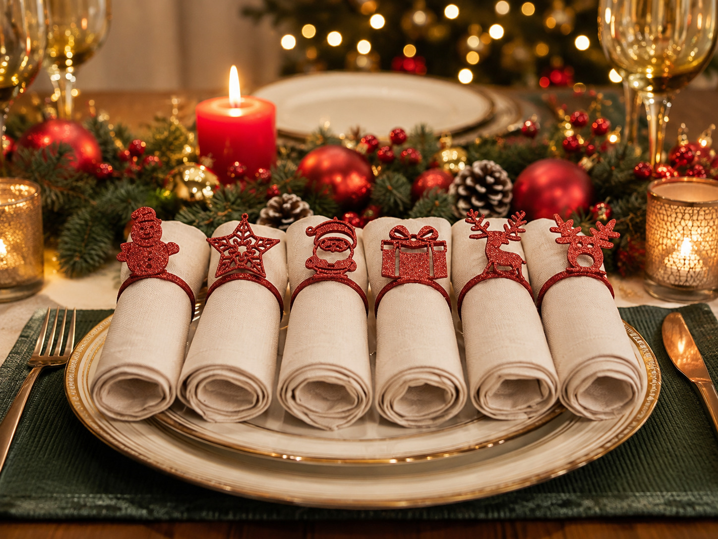 Anéis Porta-Guardanapos de Natal