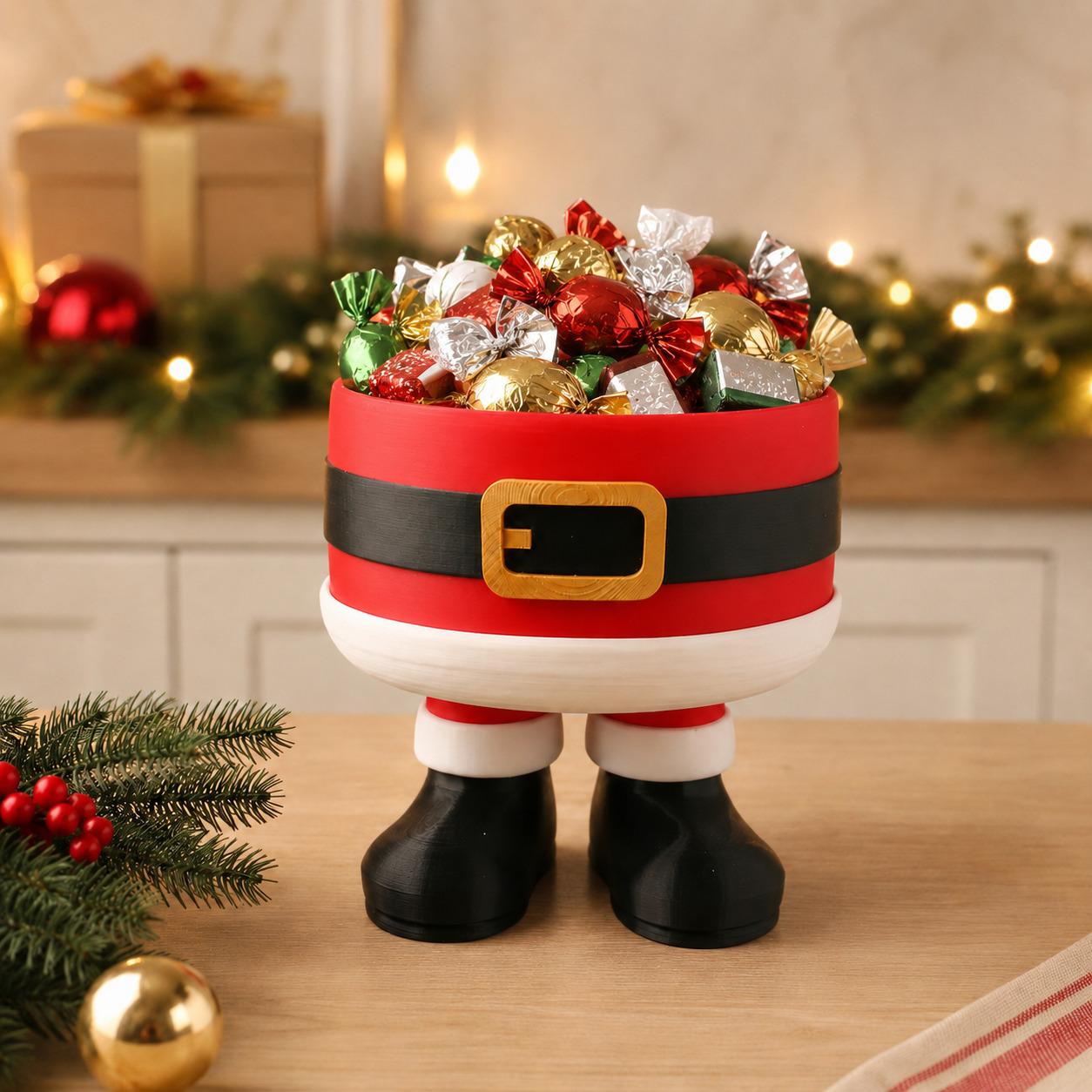 Porta-Doces Papai Noel Natalino 3D