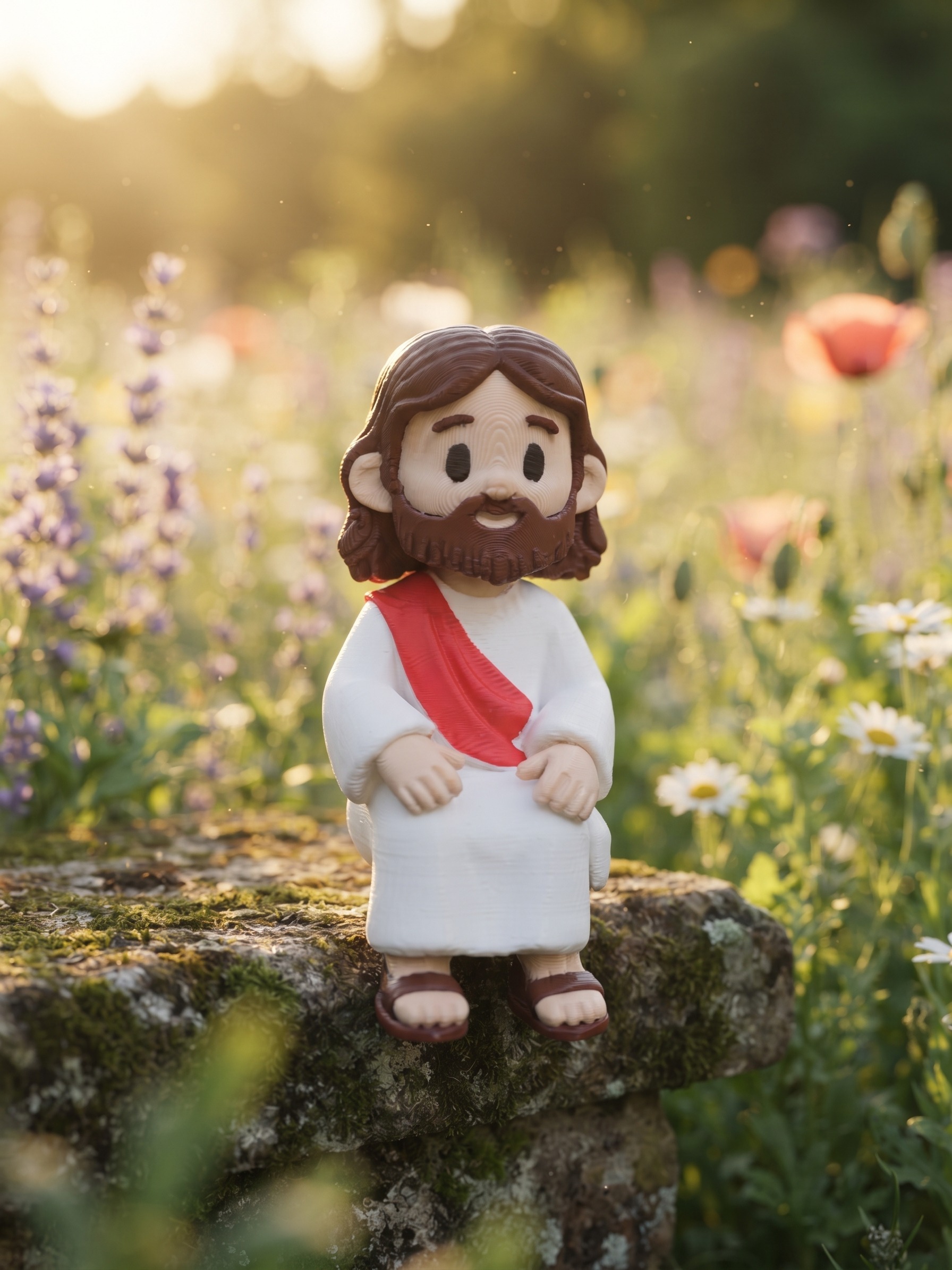 Miniatura Jesus Bom Pastor — Decoração Cristã Impressa em 3D